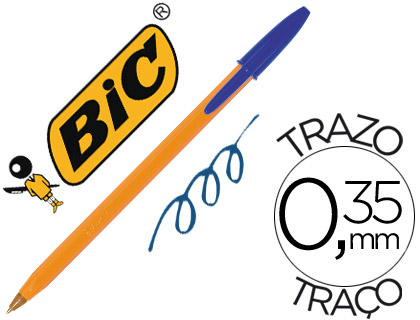 Bolígrafo Bic Naranja tinta azul